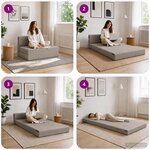 vidaXL Canapé-lit pliable Gris clair 70 x 72 x 60 cm Tissu
