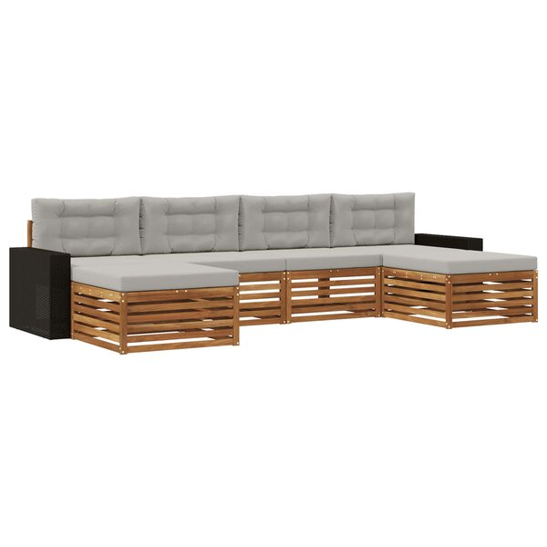 vidaXL Ensemble de canapés d'extérieur 6 pc Bois d'Acacia Massif