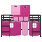 vidaXL Lit mezzanine enfants avec tunnel sans matelas rose 90x200 cm