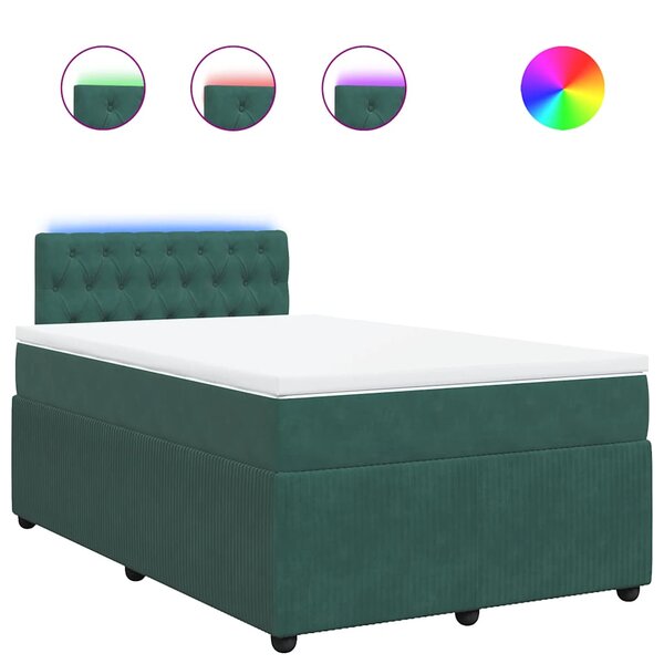 vidaXL Sommier à lattes de lit avec matelas vert foncé 120x190 cm