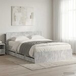 vidaXL Cadre de lit avec rangement Gris béton 150 x 200 cm