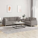 vidaXL Ensemble de canapés 2 Pièces avec coussins taupe tissu