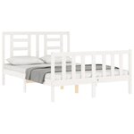 vidaXL Cadre de lit sans matelas blanc 140x200 cm bois de pin massif