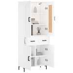 vidaXL Buffet haut Blanc 69 5x34x180 cm Bois d'ingénierie