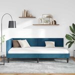 vidaXL Cadre de lit d'angle avec tête de lit Bleu 90 cm x 190 cm