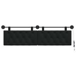 vidaXL Tête de lit suspendue Avec lumière LED Noir Tissu