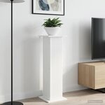 vidaXL Support de Plante 2 Pièces Blanc brillant 30 5 x 30 x 100 5 cm