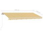 vidaXL Auvent manuel rétractable sur pied 450x350 cm Jaune/Blanc
