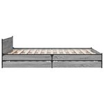 vidaXL Cadre de lit et tiroirs sonoma gris 135x190 cm bois ingénierie