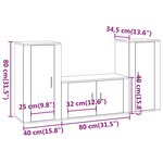 vidaXL Ensemble de meubles TV 3 Pièces Chêne fumé Bois d'ingénierie