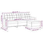 vidaXL Canapé à 3 places avec repose-pieds Marron 180 cm Tissu