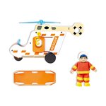 Hape E3092 - Kit d'hélicoptère de Sauvetage en Bois