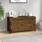 vidaXL Armoire latérale Marron Miel 100x40x54 cm Bois de pin massif