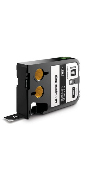 Dymo xtl - ruban adhésif permanent en vinyle  12mm x 7m - blanc sur noir