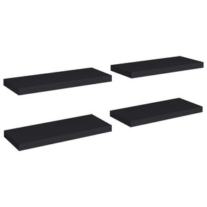 vidaXL Étagères murales flottantes 4 Pièces noir 60x23 5x3 8 cm MDF