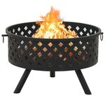 vidaXL Foyer avec tisonnier 68 cm XXL Acier