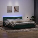 vidaXL Sommier à lattes de lit et matelas et LED vert foncé 180x220cm velours