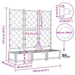 vidaXL Pots de jardin Gris 120 x 40 x 126 cm Acier