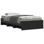 vidaXL Cadre de lit sans matelas noir 100x200 cm bois d'ingénierie