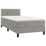 vidaXL Sommier à lattes de lit et matelas Gris clair 100x200cm Velours