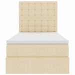 vidaXL Lit avec rangement et LED avec LED Crème 90 x 190 cm Polyester