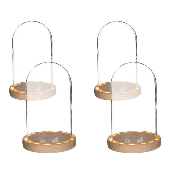 4 cloches en verre lumineuses 21 5 cm x Ø 14 cm