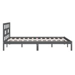 vidaXL Cadre de lit sans matelas gris bois massif