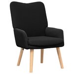 Chaise Relaxante vidaXL en tissu noir semblable à de la laine bouclée