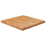 vidaXL Dessus de table carré Marron clair 70x70x4cm Bois chêne traité