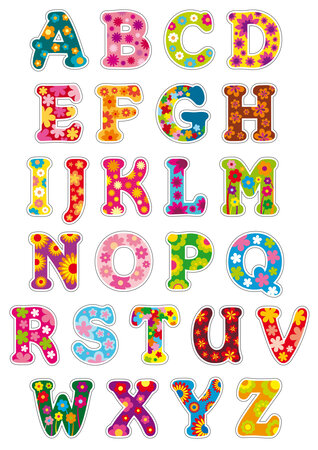 Gommettes alphabet 2 de 3 à 4 cm x 52 pièces