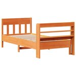 vidaXL Cadre de lit sans matelas cire marron 90x190 cm bois pin massif