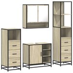 vidaXL Ensemble de meubles de salle de bain 4 Pièces chêne sonoma
