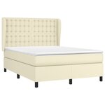 vidaXL Sommier à lattes de lit avec matelas Crème 140x190cm Similicuir