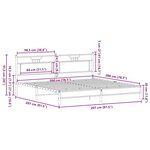 vidaXL Cadre de lit en métal sans matelas chêne marron 200x200 cm