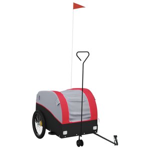 vidaXL Remorque de vélo noir et rouge 45 kg fer