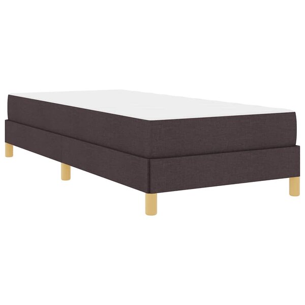 vidaXL Lit à ressorts Marron 90 x 200 cm Tissu  Bois Engineered
