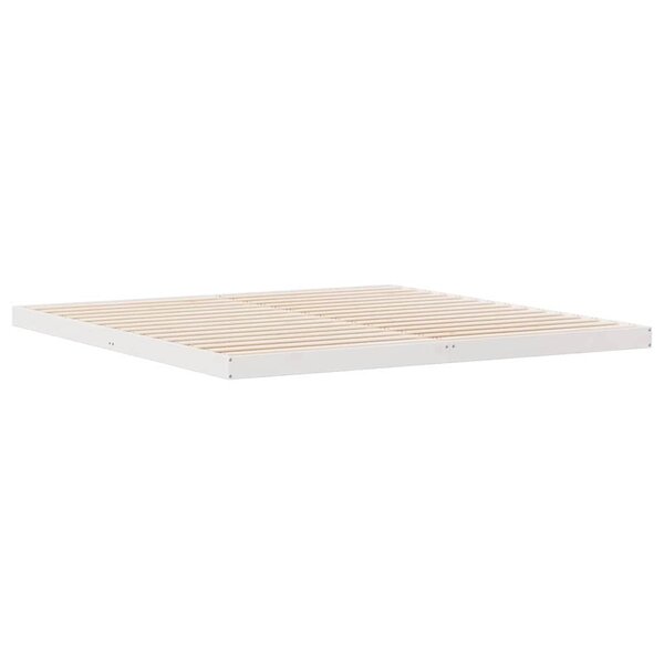 vidaXL Cadre de lit surélevé Blanc 180 x 220 cm Bois de pin massif