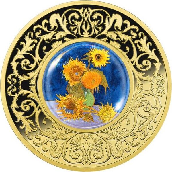 Pièce de monnaie en Argent 500 Francs g 17.50 Millésime 2025 Flowers in Painting SUNFLOWERS