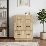 vidaXL Armoire à tiroirs Chêne Sonoma 66 x 34 5 x 87 cm