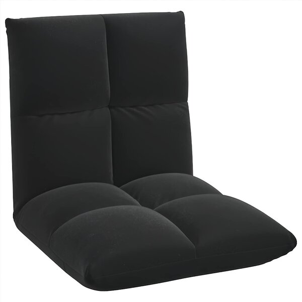 vidaXL Fauteuil de sol ajustable Noir Velours
