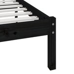 vidaXL Cadre de lit sans matelas noir 75x190 cm bois de pin massif
