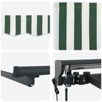 vidaXL Auvent Rétractable Vert et blanc 300x250 cm tissu