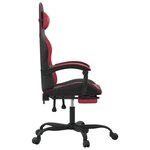 vidaXL Chaise de jeu avec repose-pied Noir/rouge bordeaux Similicuir