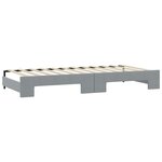 vidaXL Lit de jour avec gigogne et tiroirs gris clair 90x200 cm tissu