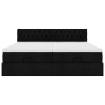 VidaXL Cadre de lit ottoman avec matelas noir 180x200cm tissu