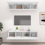 vidaXL Meubles TV 4 Pièces blanc 80x30x30 cm bois d'ingénierie