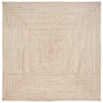 vidaXL Tapis de surface Carré Naturel et Blanc 240 x 240 cm Jute