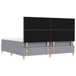 vidaXL Lit à ressorts avec matelas Gris clair 200 x 200 cm tissu