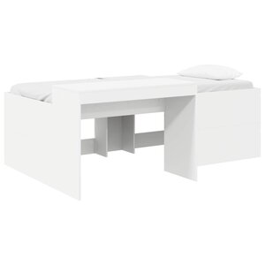 vidaXL Lit haut pour enfants avec bureau Blanc 80 x 200 cm