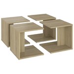 vidaXL Tables basses 4 Pièces Chêne Sonoma 33x33x33 cm Aggloméré